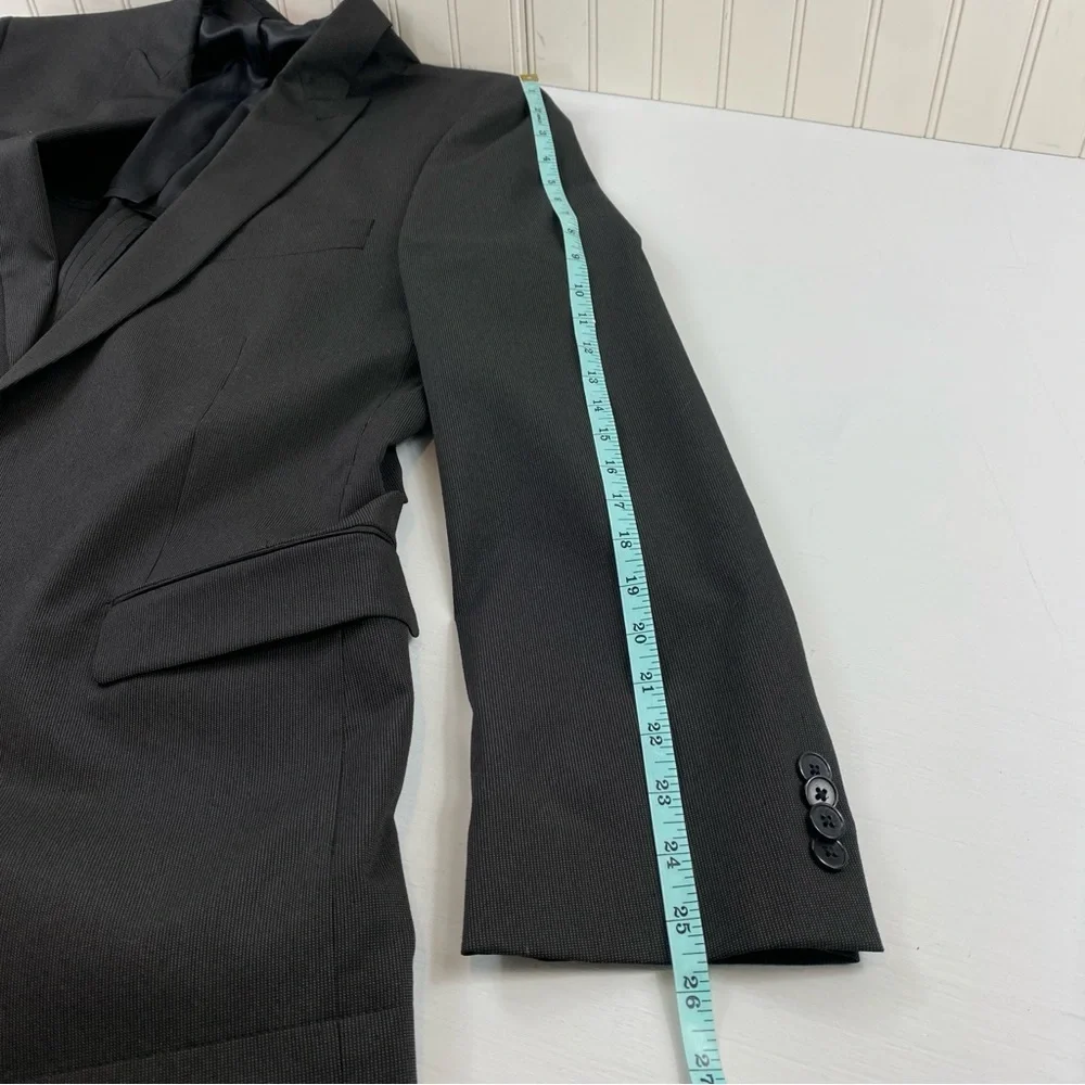 John Varvatos Men’s Gray Poly-Blend‎ Two Button Sport Coat Suit Jacket Sz 44L